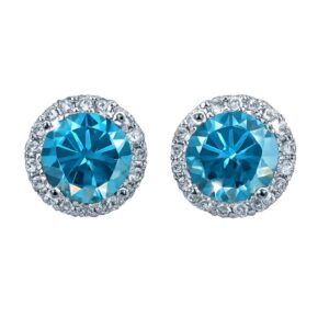 Earrings – 1 Carat – Turquoise Blue