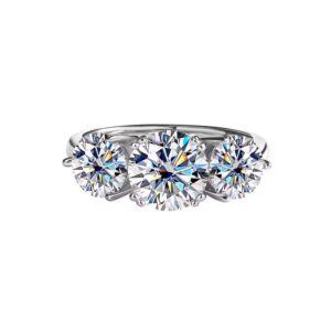 Princess Ring – 3 moissanite stones