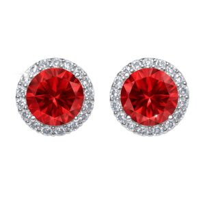 Earrings – 1 Carat – Red