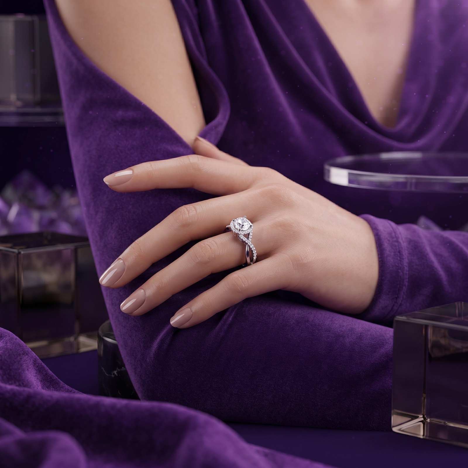 Asymmetric Cluster Ring Asymmetric Cluster Ring - Monaya Diamonds