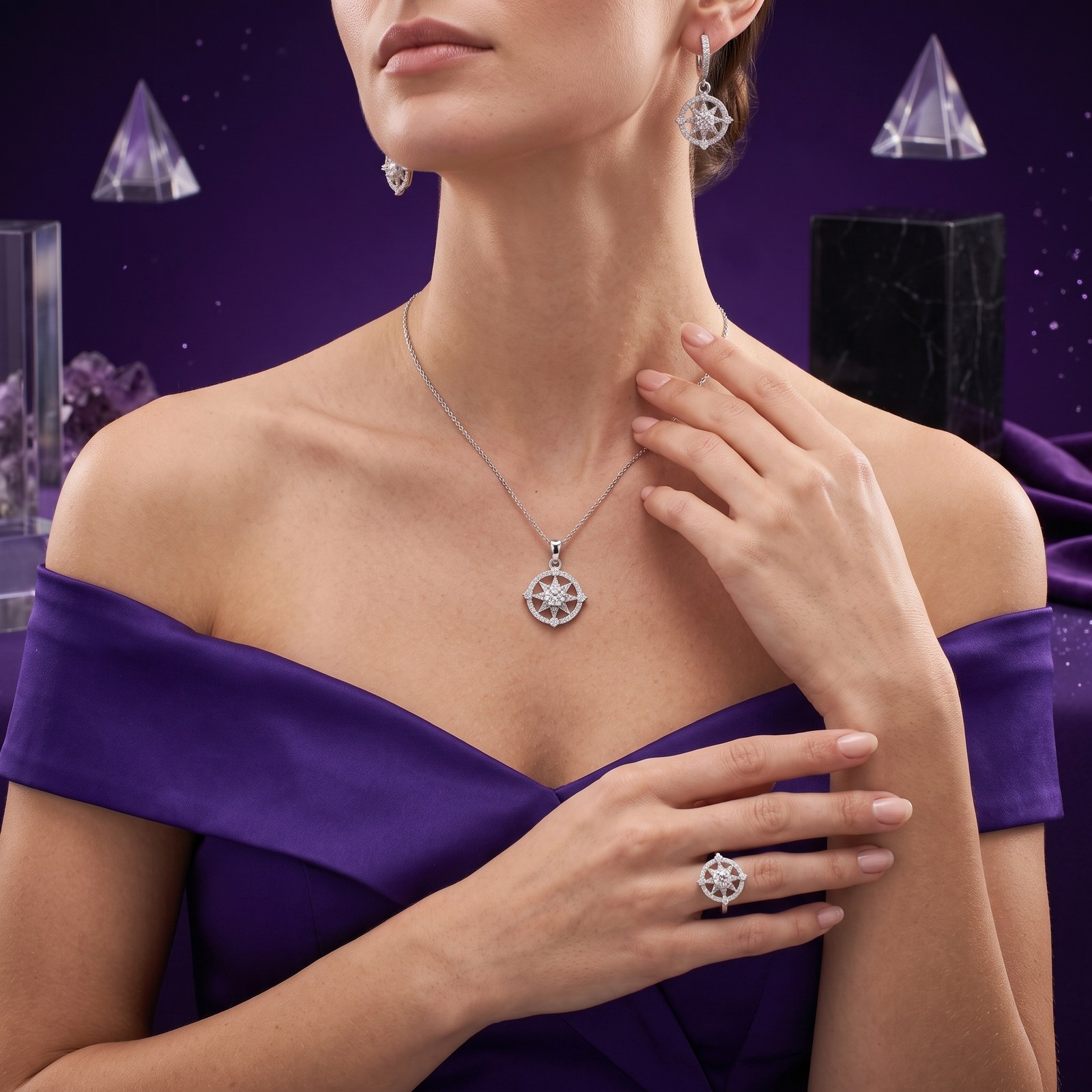 Cantilever Cluster Ring and Chain Cantilever Cluster Ring and Chain - Monaya Diamonds