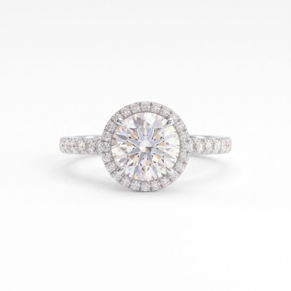 Classic Round Halo Solitaire - Monaya Diamonds