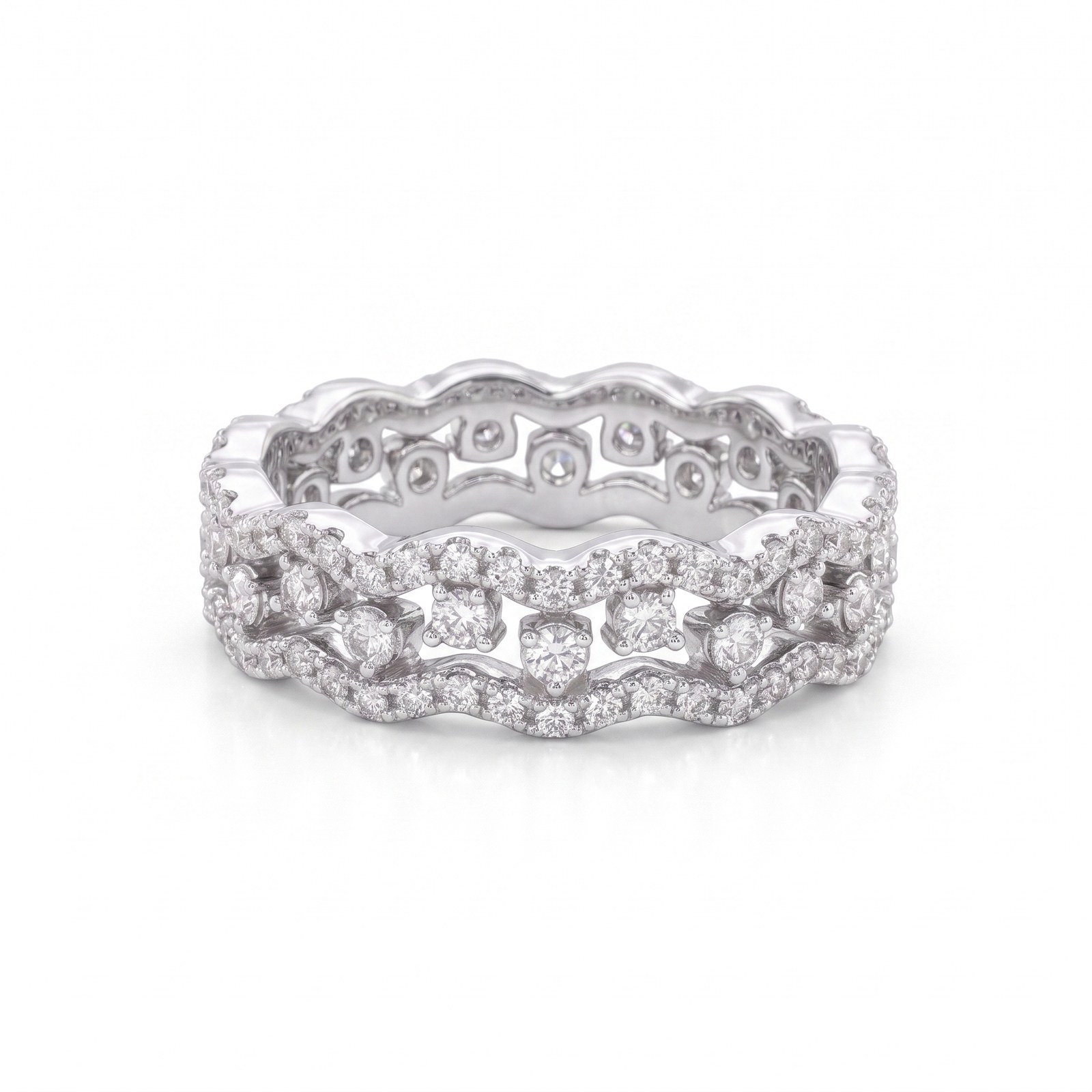 Domed Multi-Row Pavé Band Domed Multi-Row Pavé Band - Monaya Diamonds