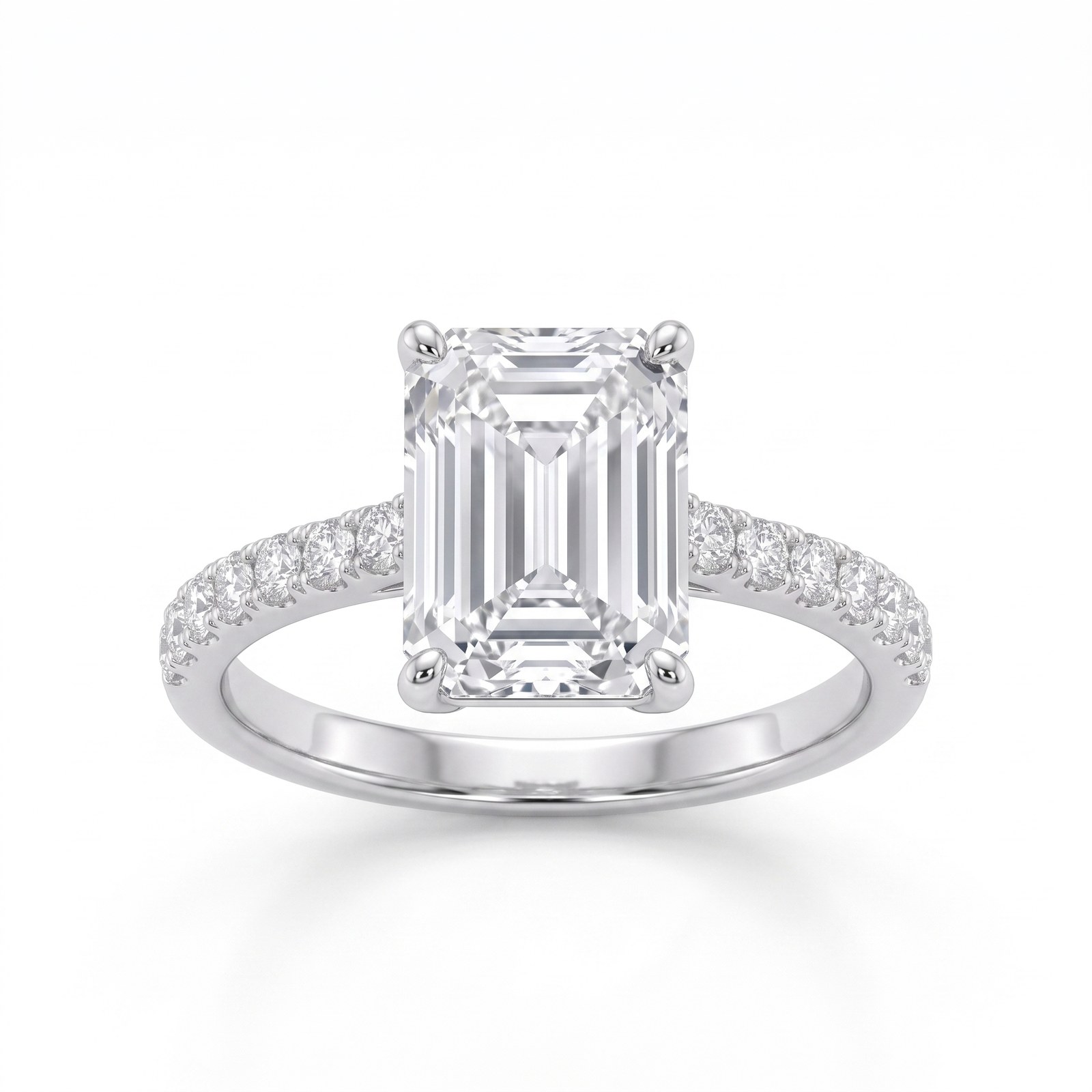 Emerald Cut Corner-Claw Solitaire Emerald Cut Corner-Claw Solitaire - Monaya Diamonds