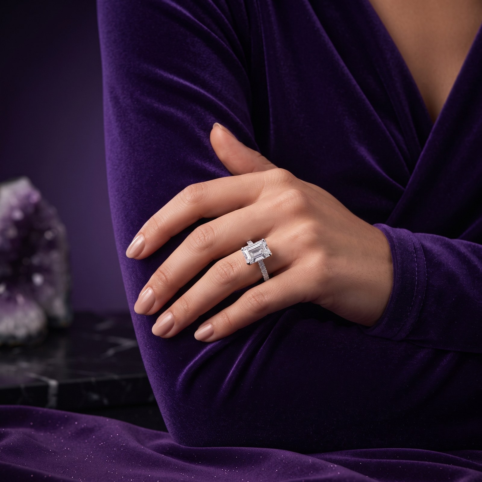 Emerald Cut Corner-Claw Solitaire Emerald Cut Corner-Claw Solitaire - Monaya Diamonds