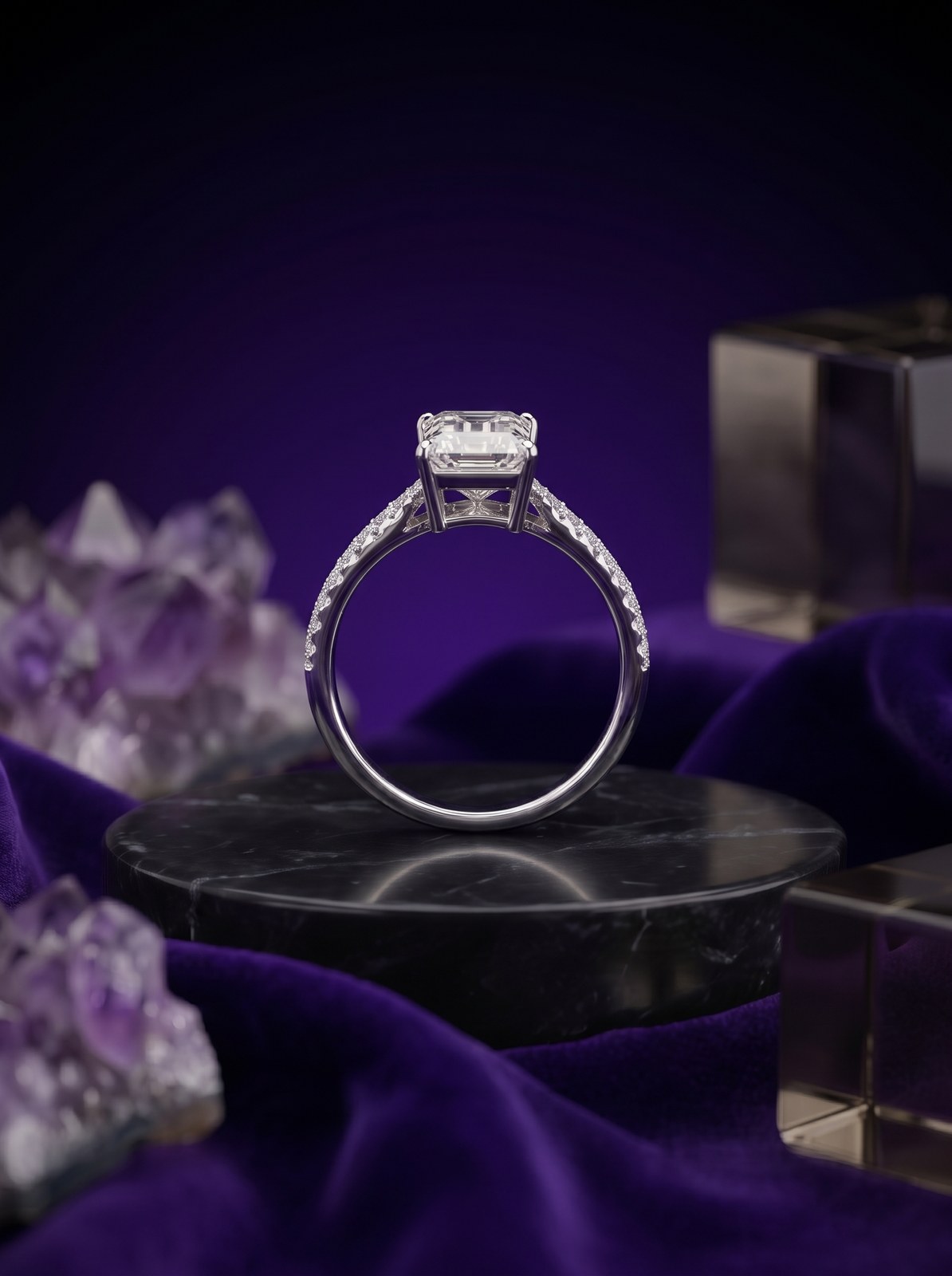 Emerald Cut Corner-Claw Solitaire Emerald Cut Corner-Claw Solitaire - Monaya Diamonds