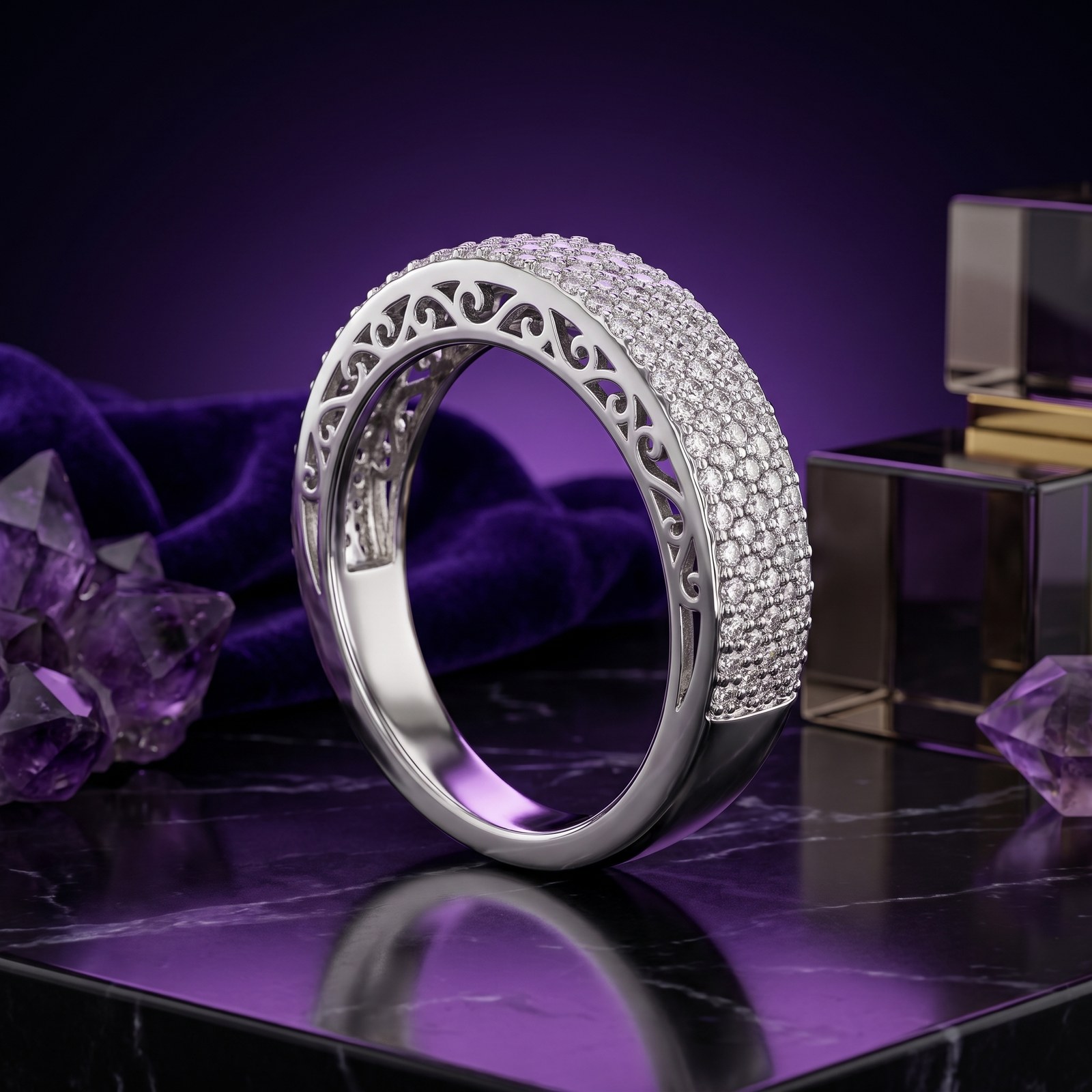 Filigree Multi-Row Band - Monaya Diamonds