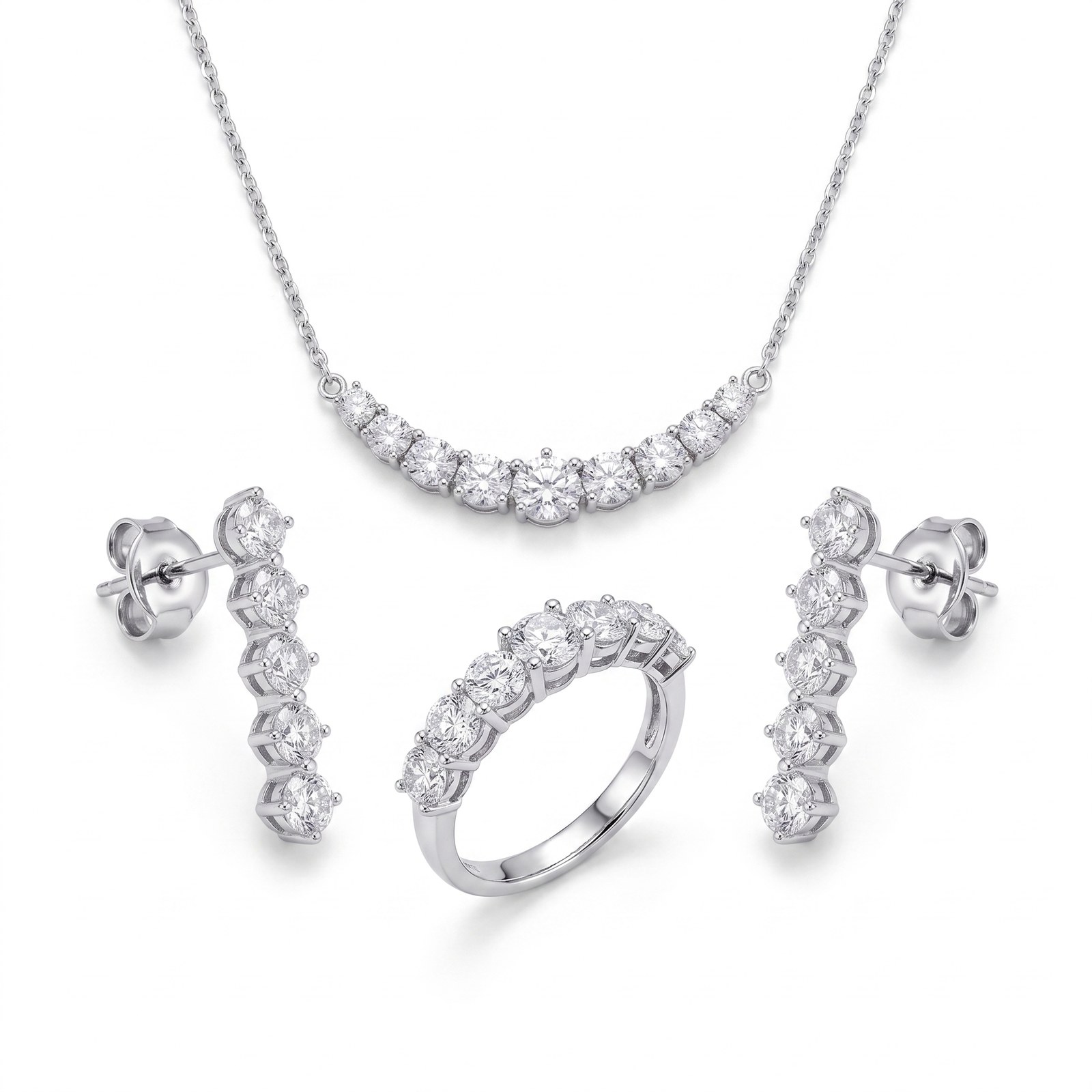 Graduated Half Eternity and Chain Graduated Half Eternity and Chain - Monaya Diamonds