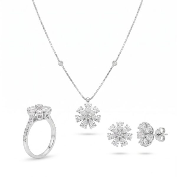 Halo Ring and Chain Set - Monaya Diamonds