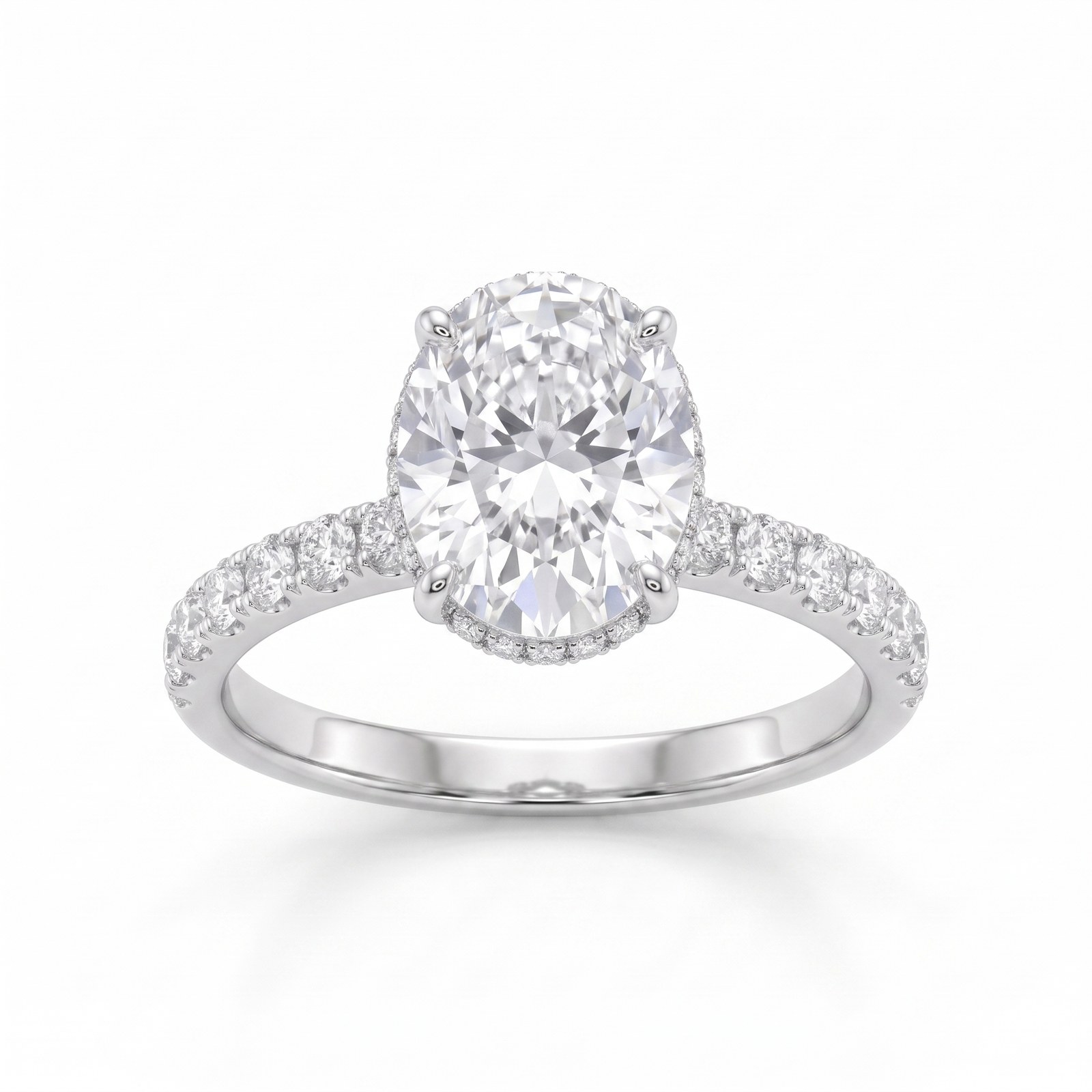 Hidden Halo Pavé Solitaire Hidden Halo Pavé Solitaire - Monaya Diamonds