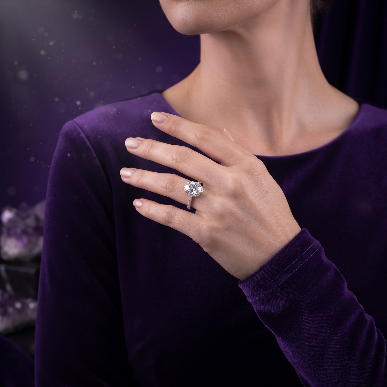 Hidden Halo Pavé Solitaire Hidden Halo Pavé Solitaire - Monaya Diamonds