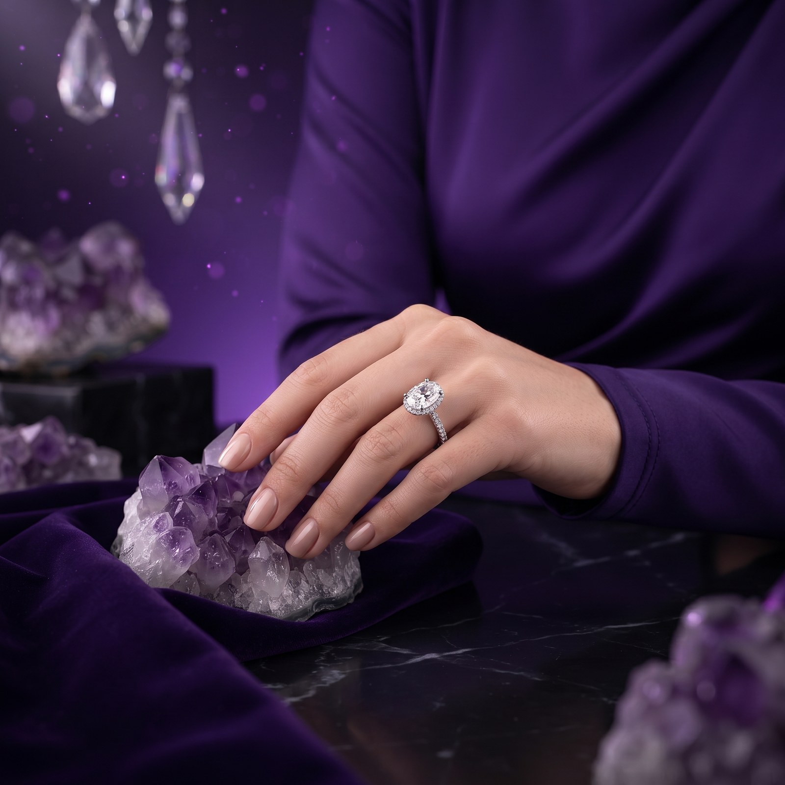 Hidden Halo Pavé Solitaire Hidden Halo Pavé Solitaire - Monaya Diamonds