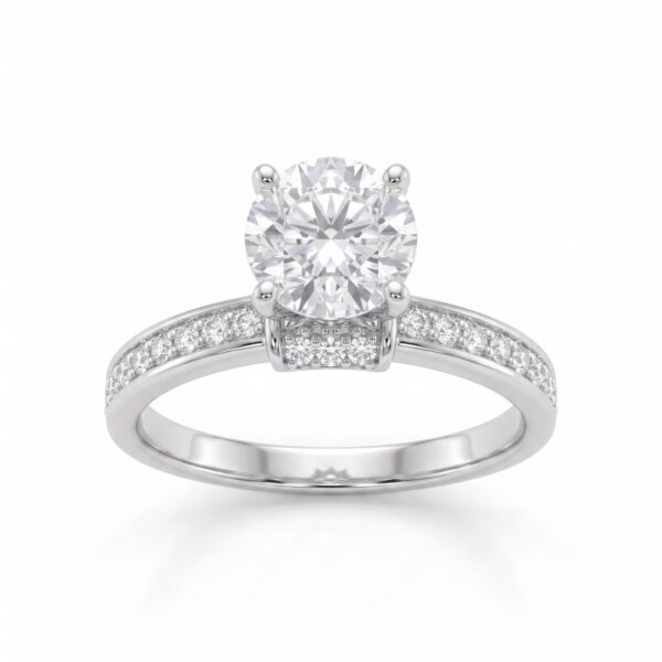 High-Set Pavé Solitaire - Monaya Diamonds