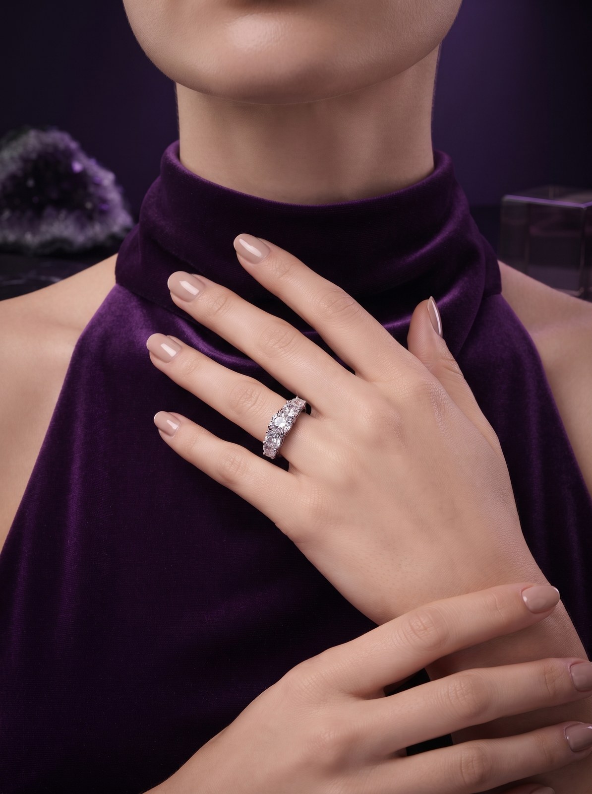 Low-Set Trilogy Band - Monaya Diamonds