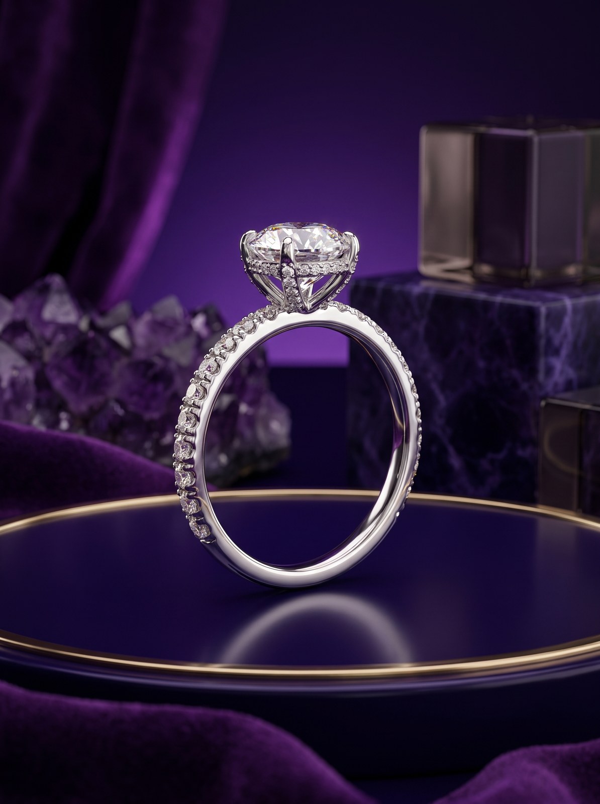 Pavé Solitaire Pavé Solitaire - Monaya Diamonds