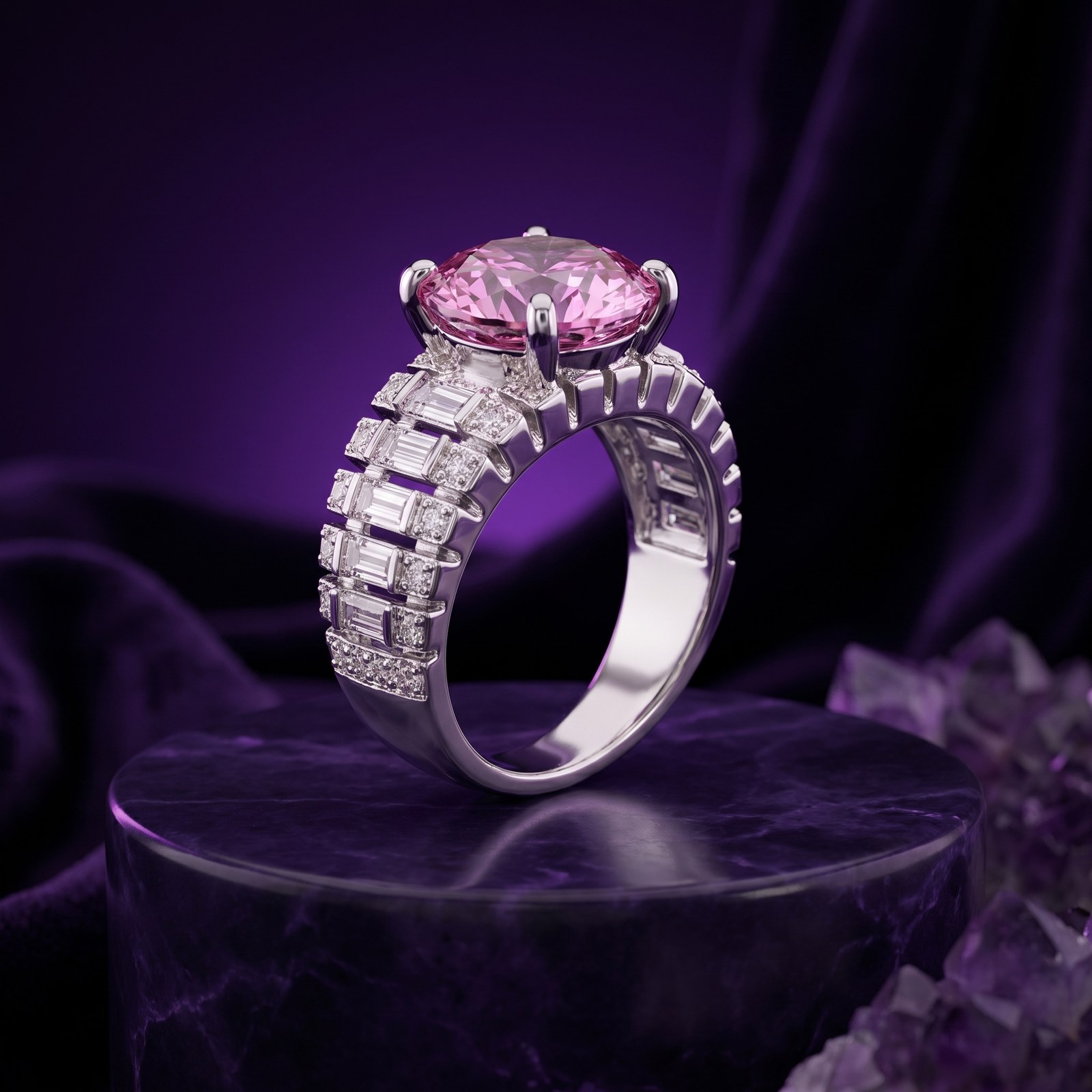 Pink Oval East-West Ladder Pink Oval East-West Ladder - Monaya Diamonds