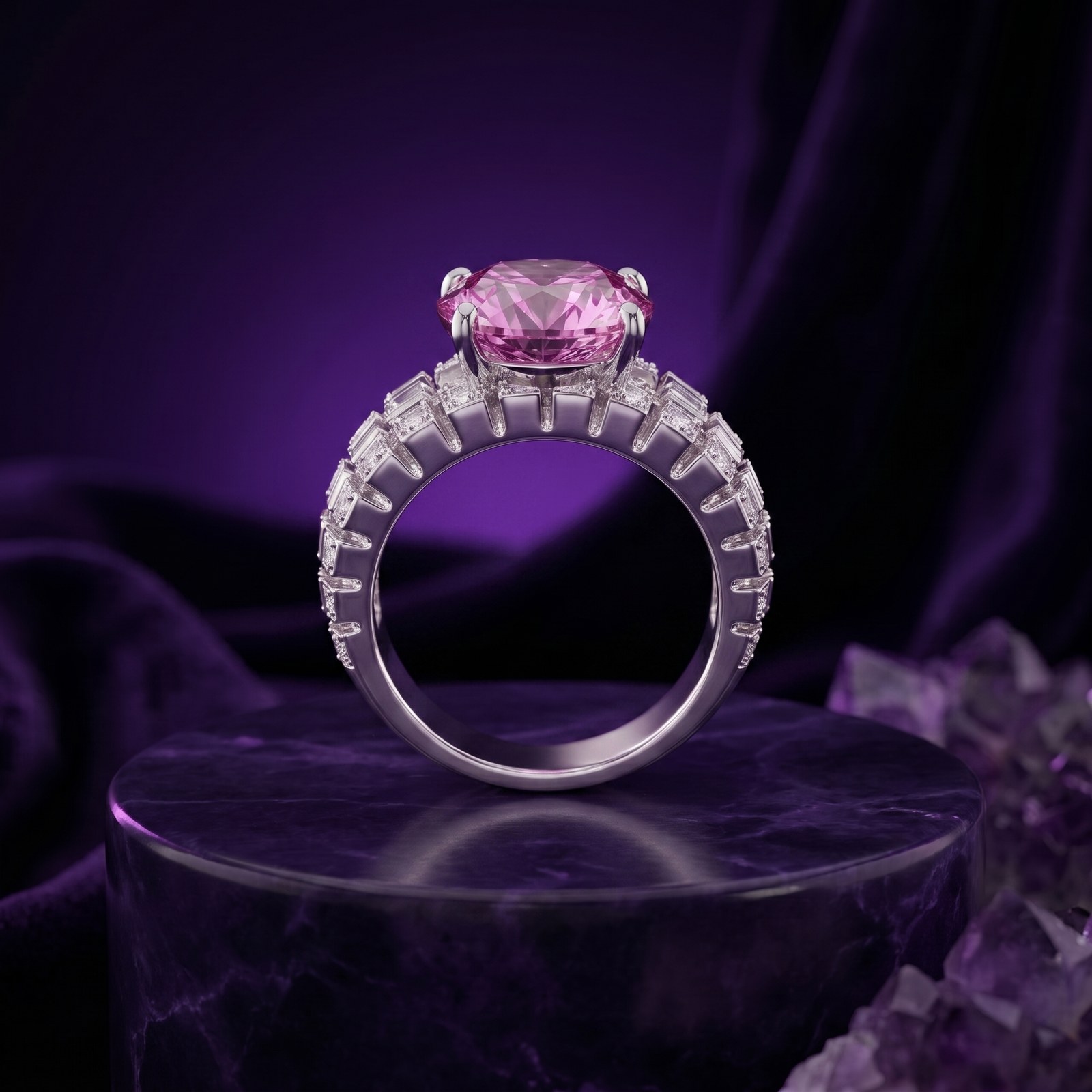Pink Oval East-West Ladder Pink Oval East-West Ladder - Monaya Diamonds