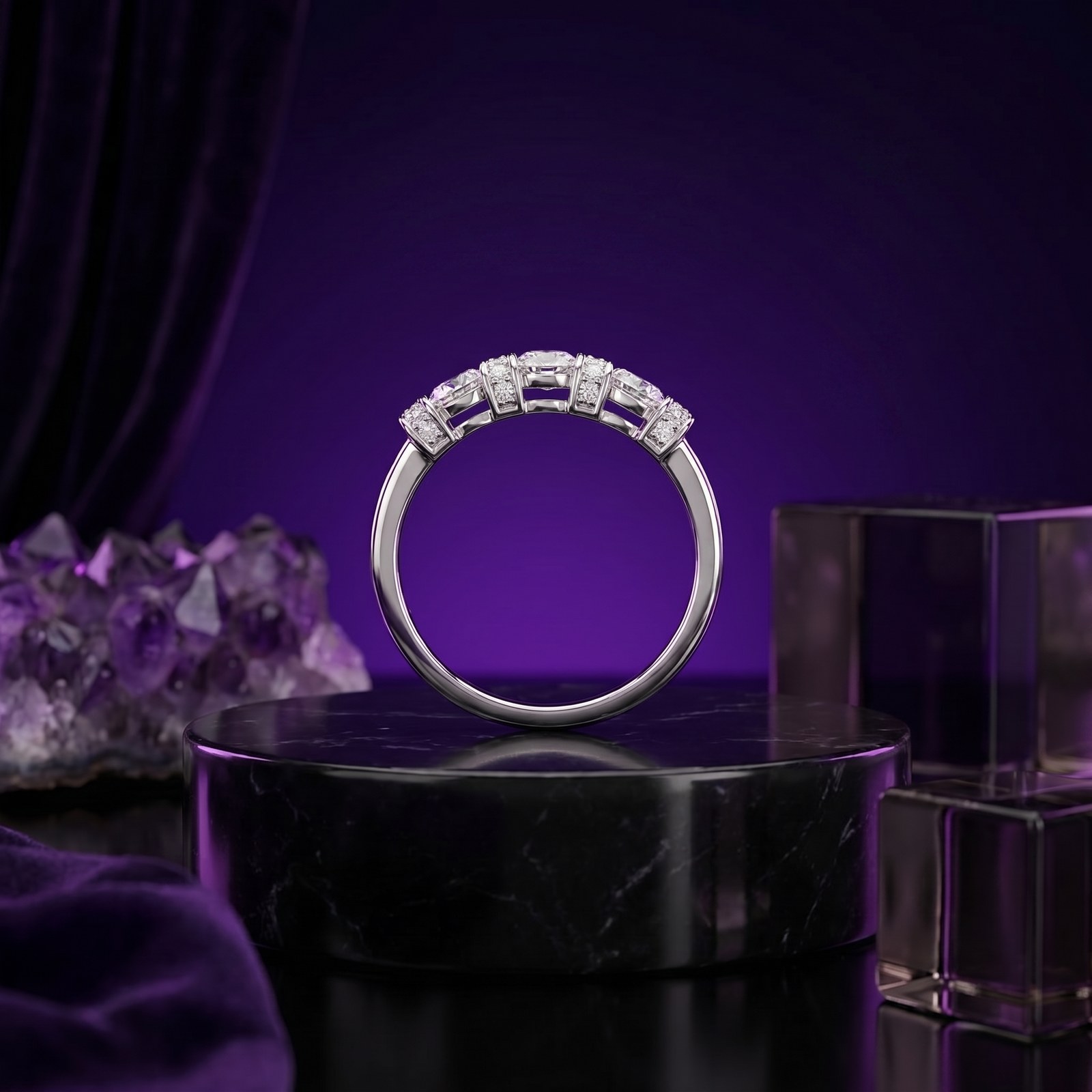 Spaced Square Collet Band Spaced Square Collet Band - Monaya Diamonds