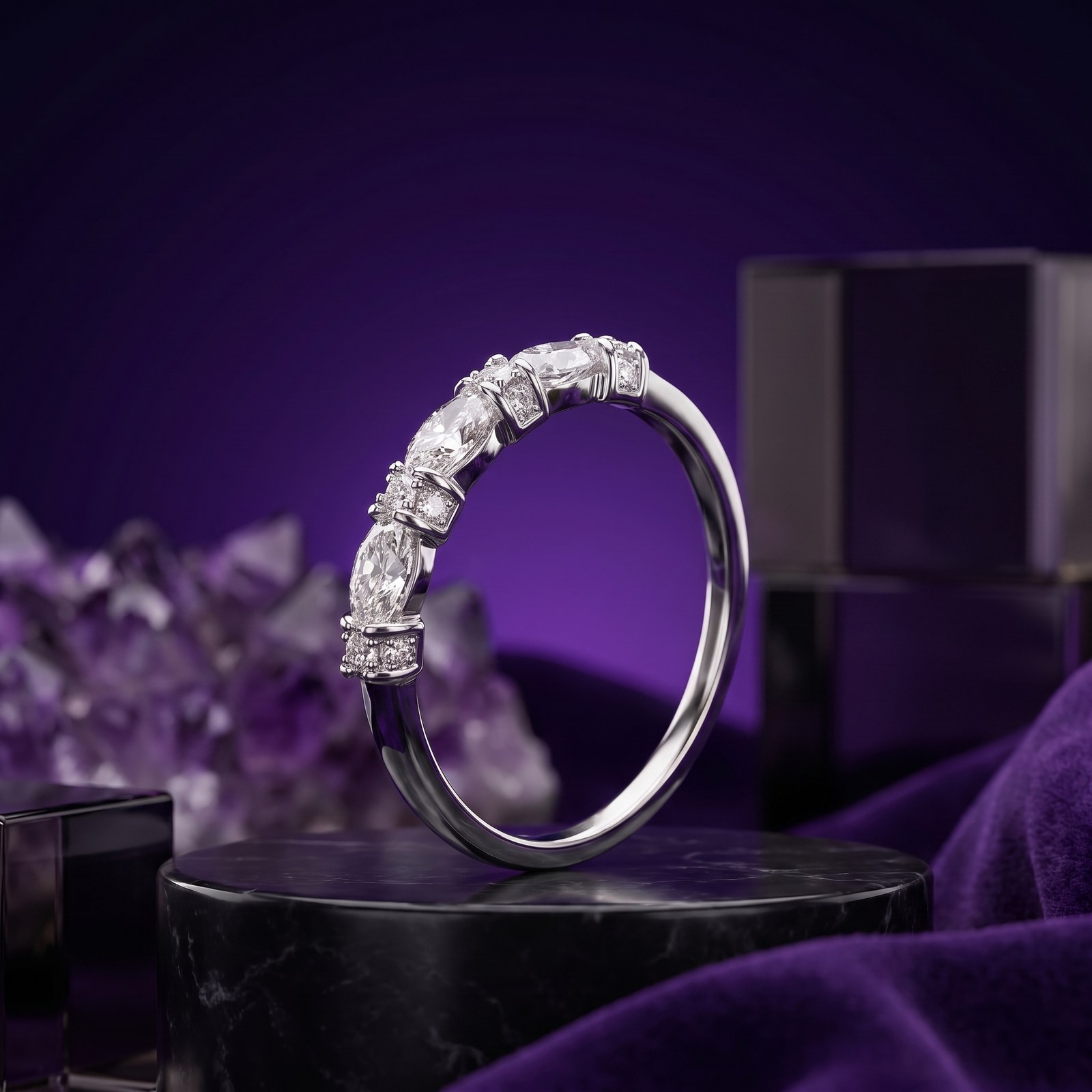 Square Collet Fine Band Square Collet Fine Band - Monaya Diamonds