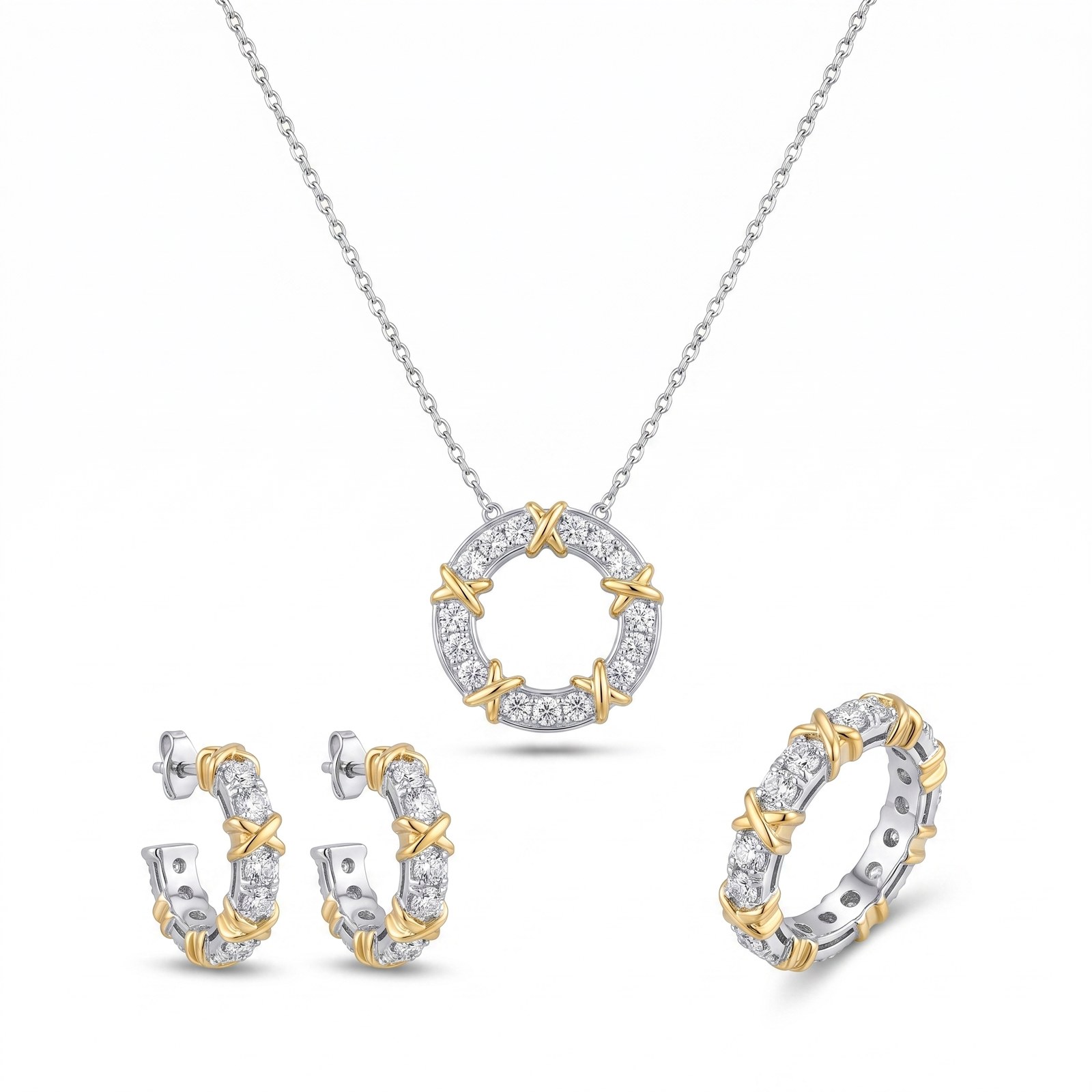 Two-Tone Baguette Eternity and Chain Two-Tone Baguette Eternity and Chain - Monaya Diamonds