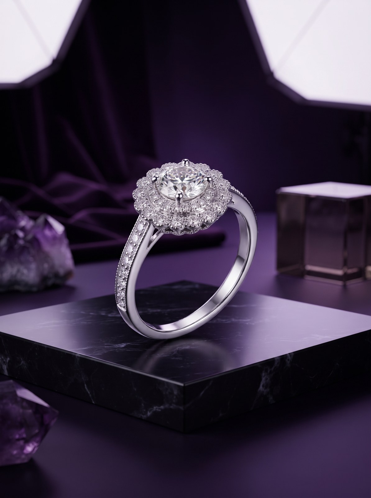 Vintage Floral Halo Vintage Floral Halo - Monaya Diamonds