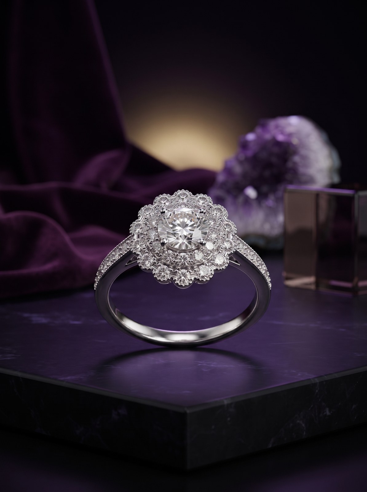 Vintage Floral Halo Vintage Floral Halo - Monaya Diamonds
