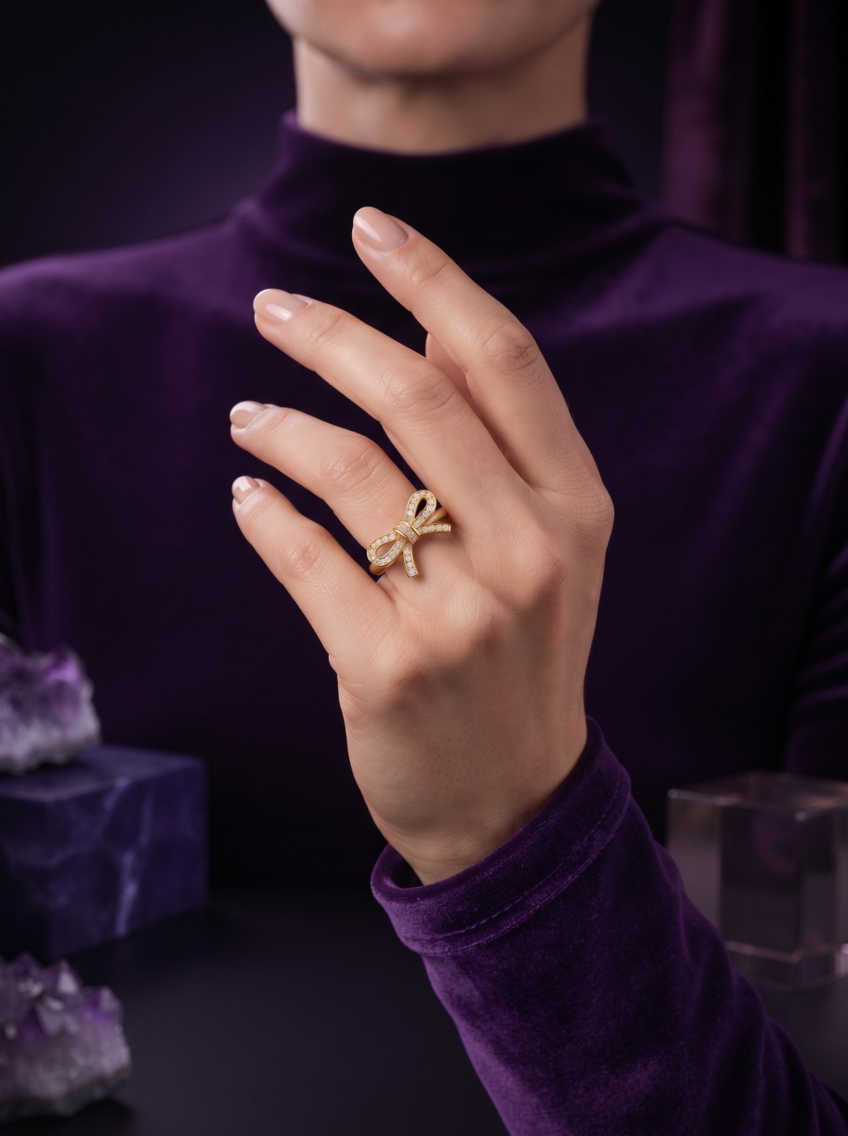Yellow Gold Bow Band Yellow Gold Bow Band - Monaya Diamonds