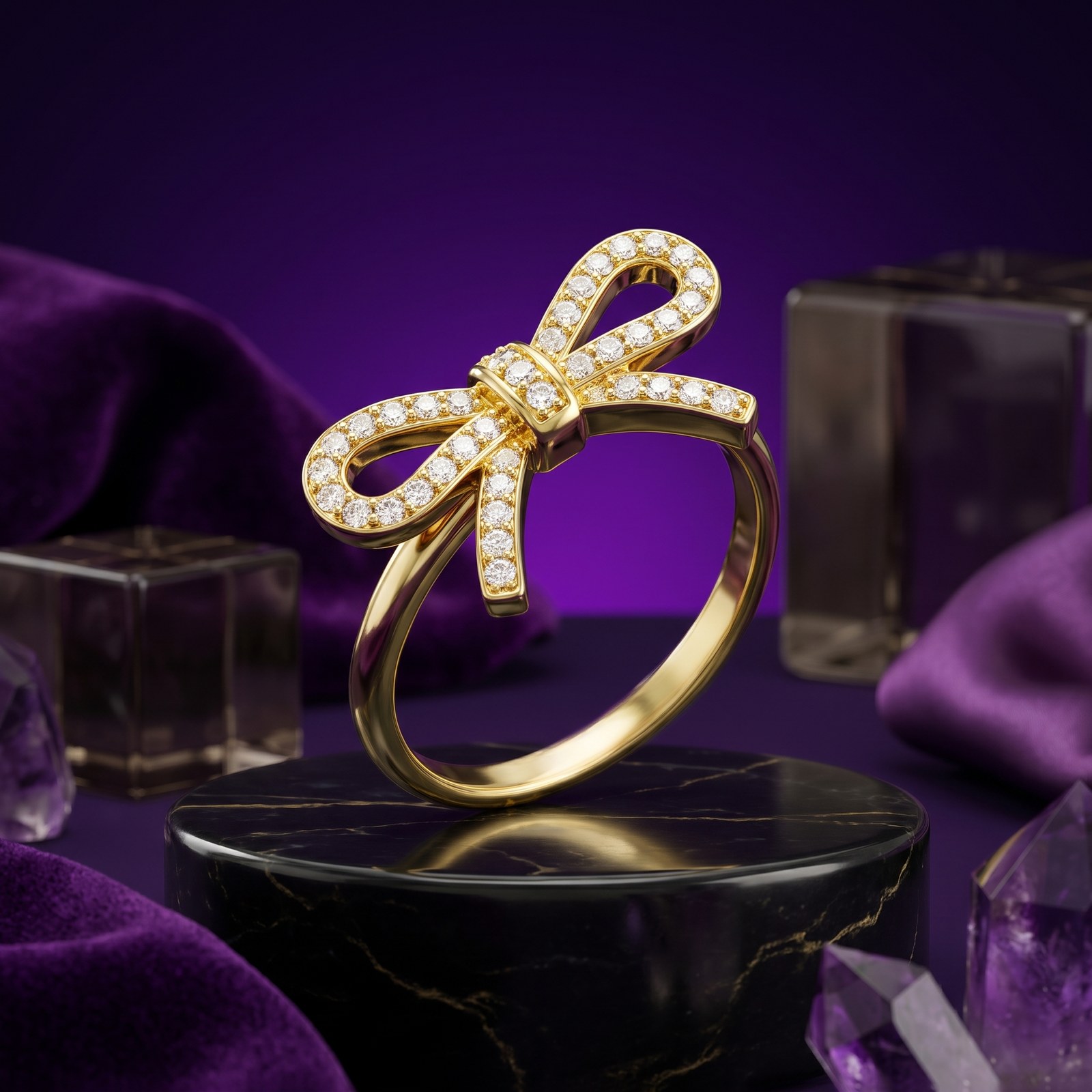 Yellow Gold Bow Band Yellow Gold Bow Band - Monaya Diamonds