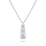 Princess Necklace u2013 3 Moissanite Stones
