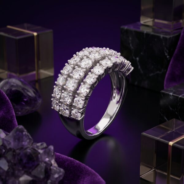 Four-Row Statement Ring