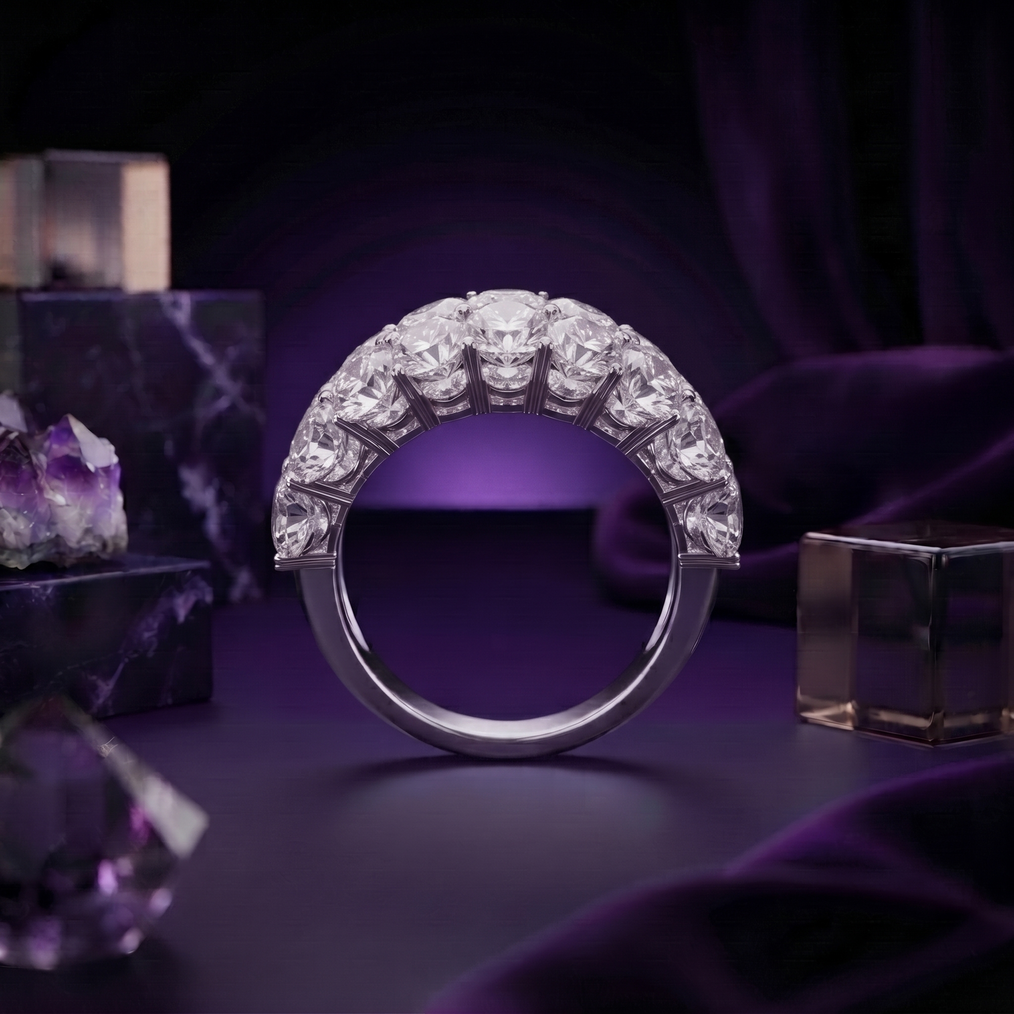 Four-Row Statement Ring