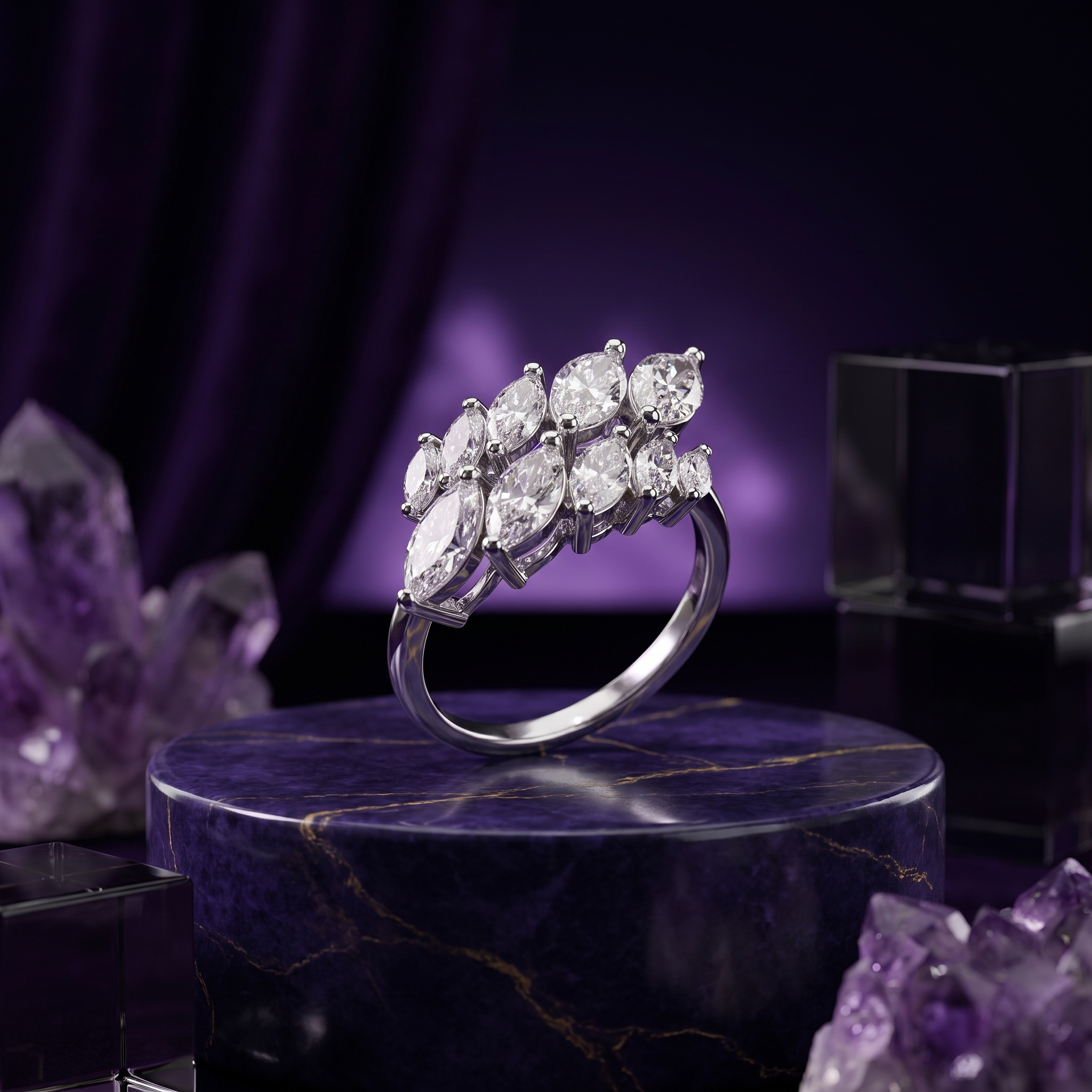 Marquise Cascade Ring
