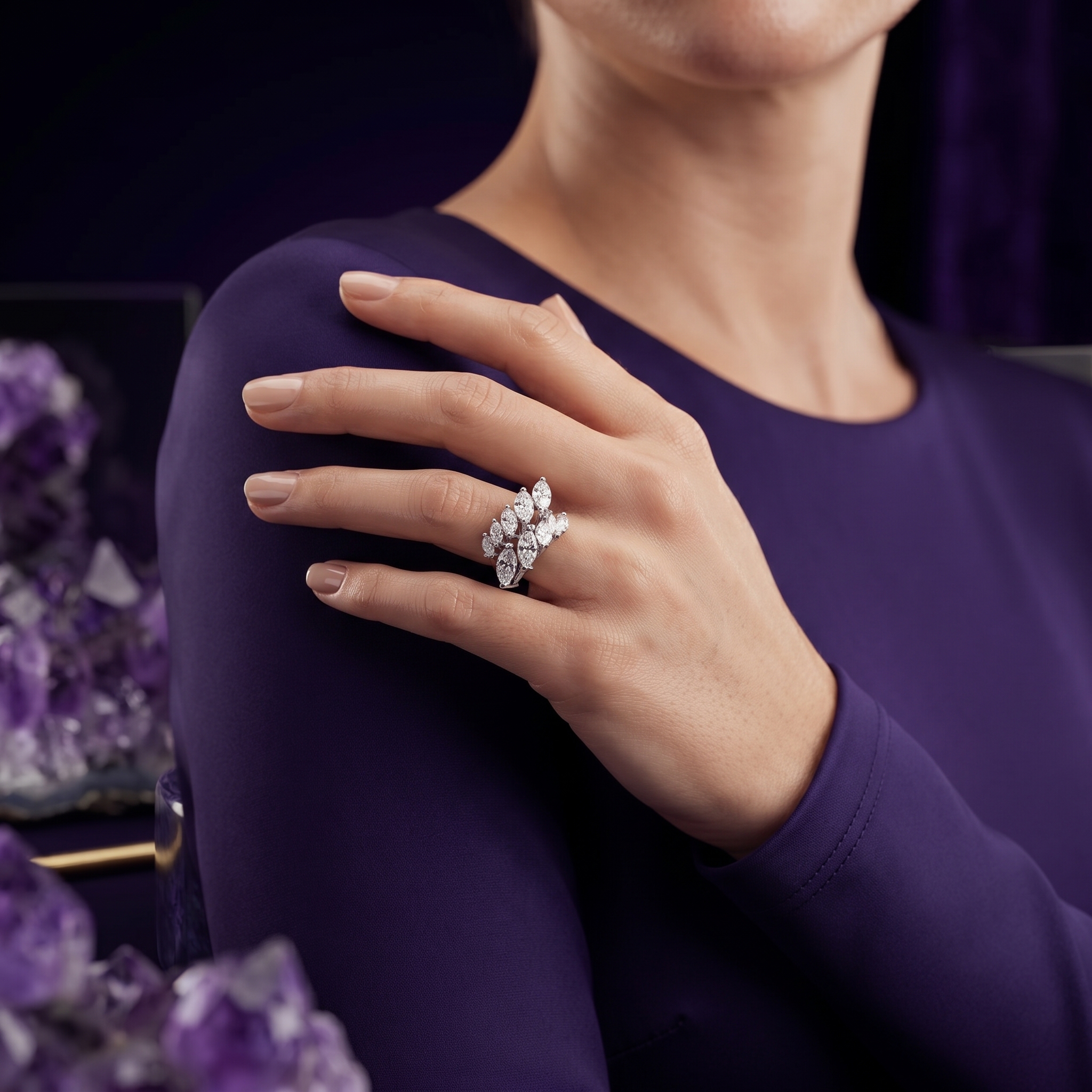 Marquise Cascade Ring