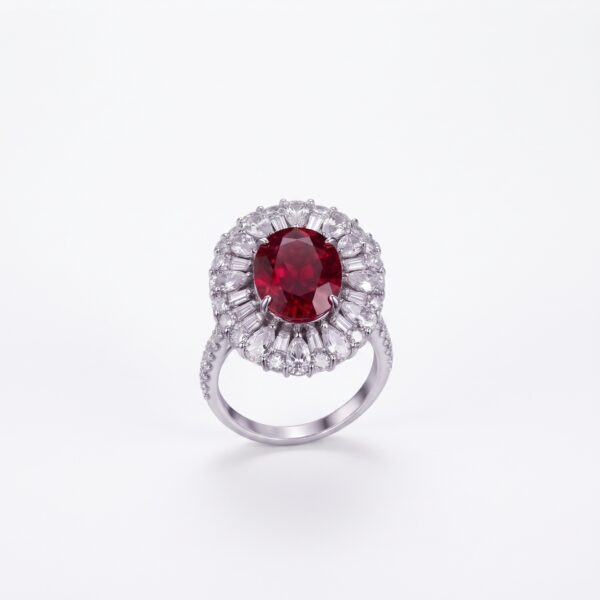Red Centre Halo Ring